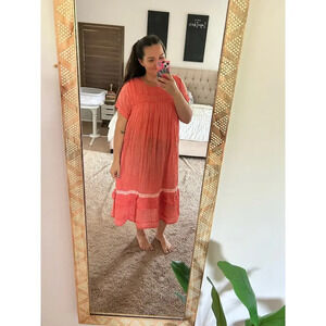 Vintage 70s Gauze Cheesecloth Made in Ecuador Cotton Swing Dress